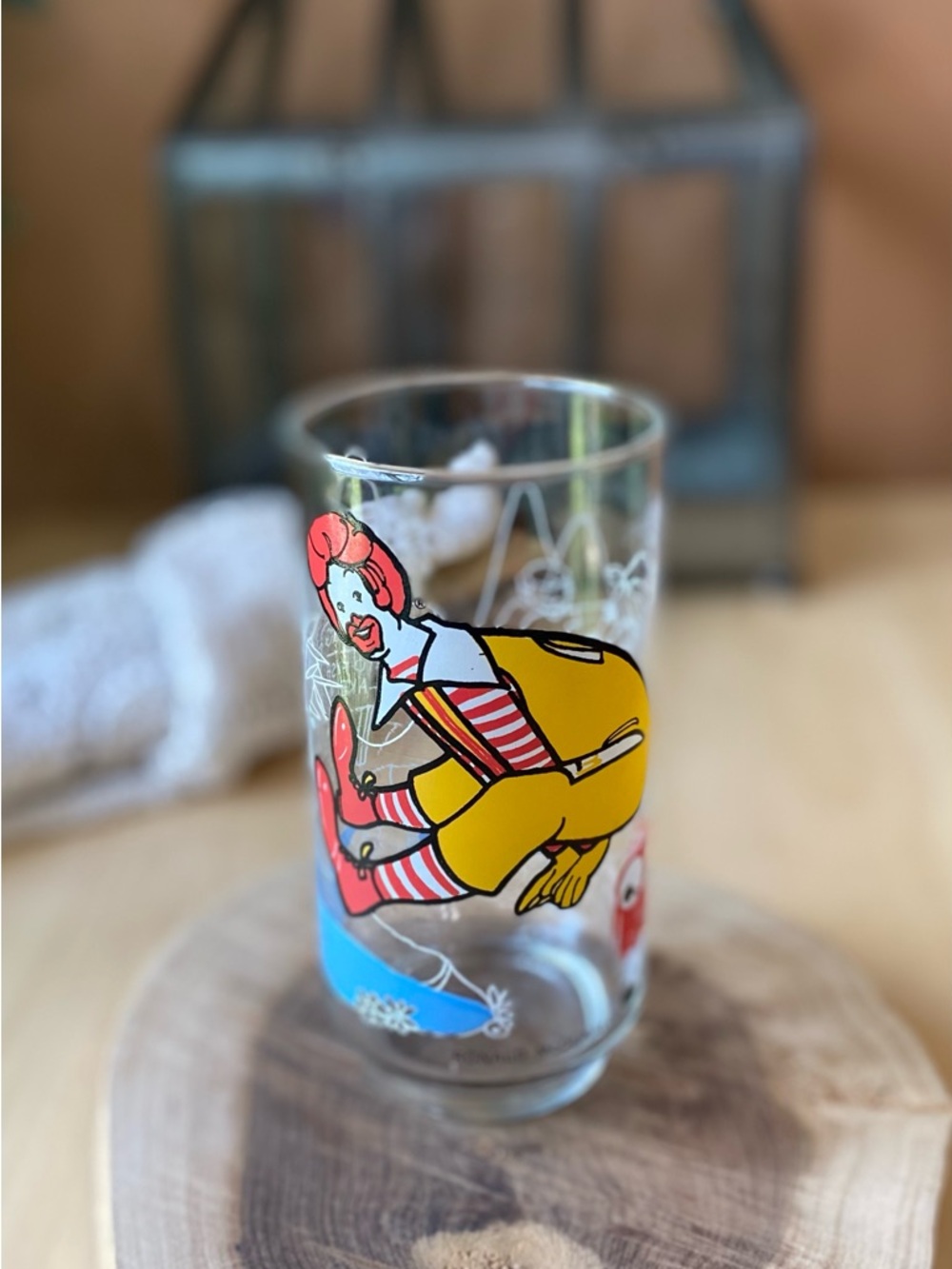 Vintage Ronald McDonald 1977 McDonald land action series glassware